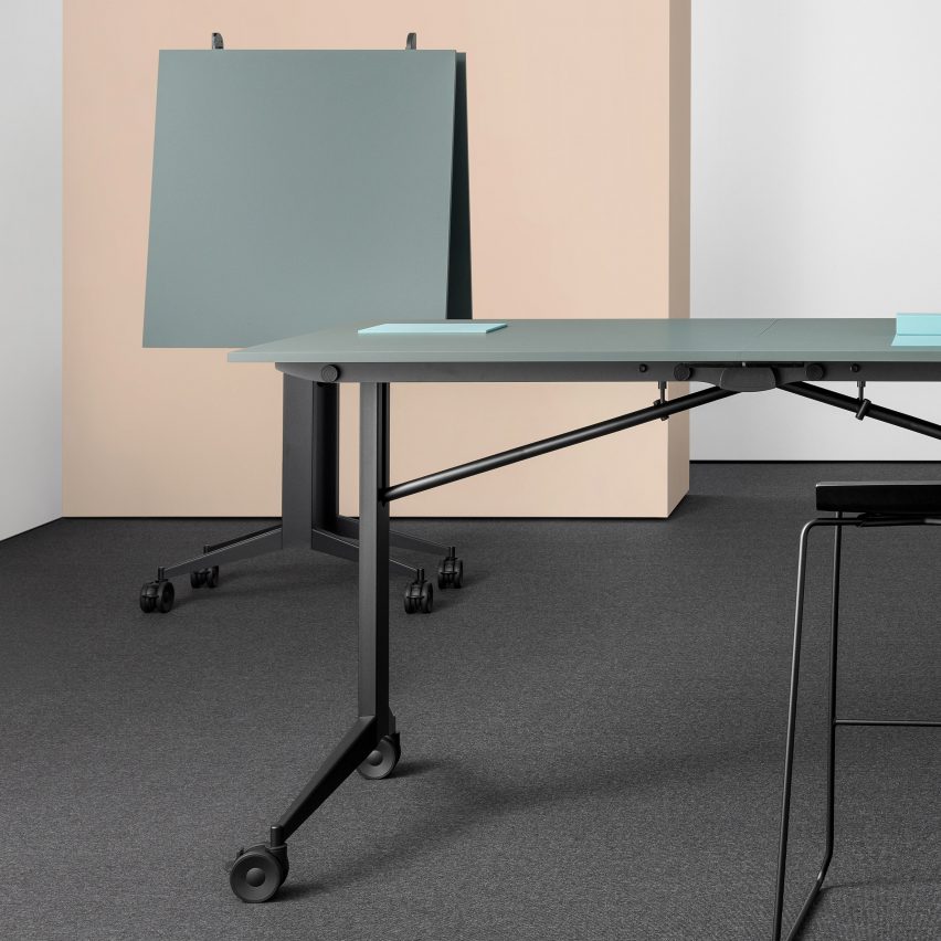 Timmy Libro table by Mara displayed upright and folded