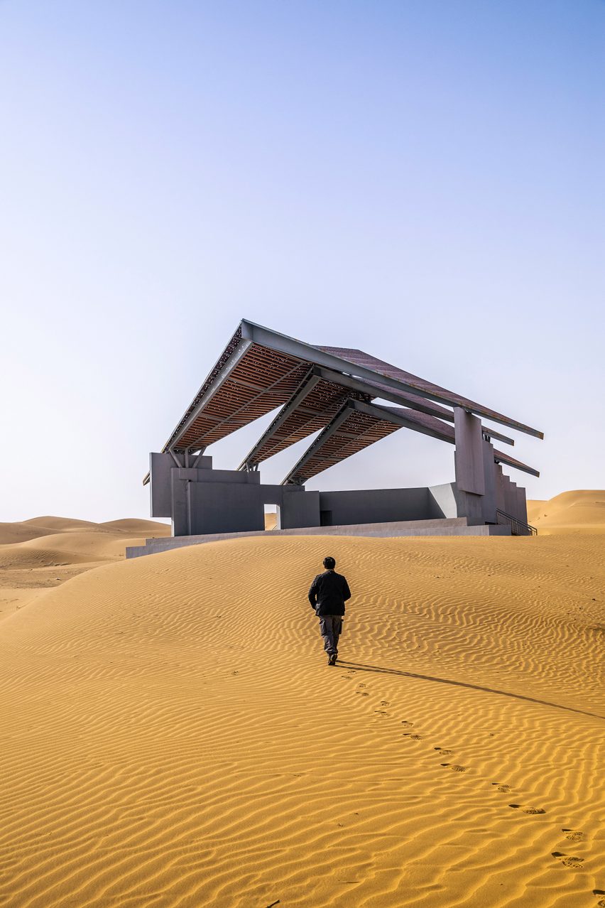 Canopy structure at Service Center of the Desert Galaxy Camp in China