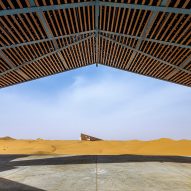 Canopy structure on desert campsite in China