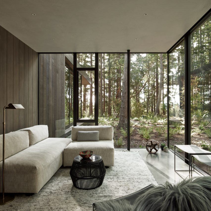 Floor-to-ceiling windows of Whidbey Island Farm