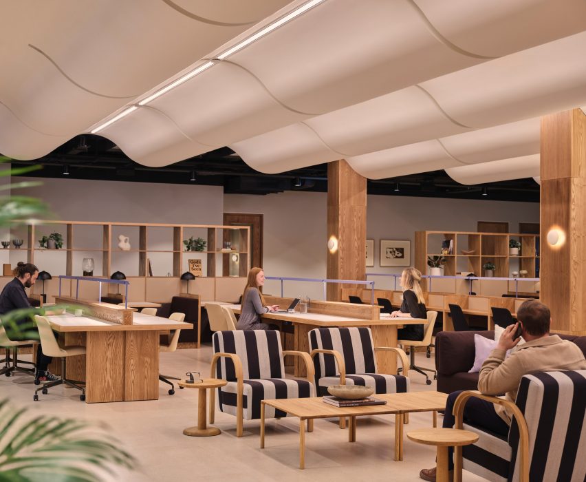 Волнообразный потолок в читальном зале на Юстон-роуд