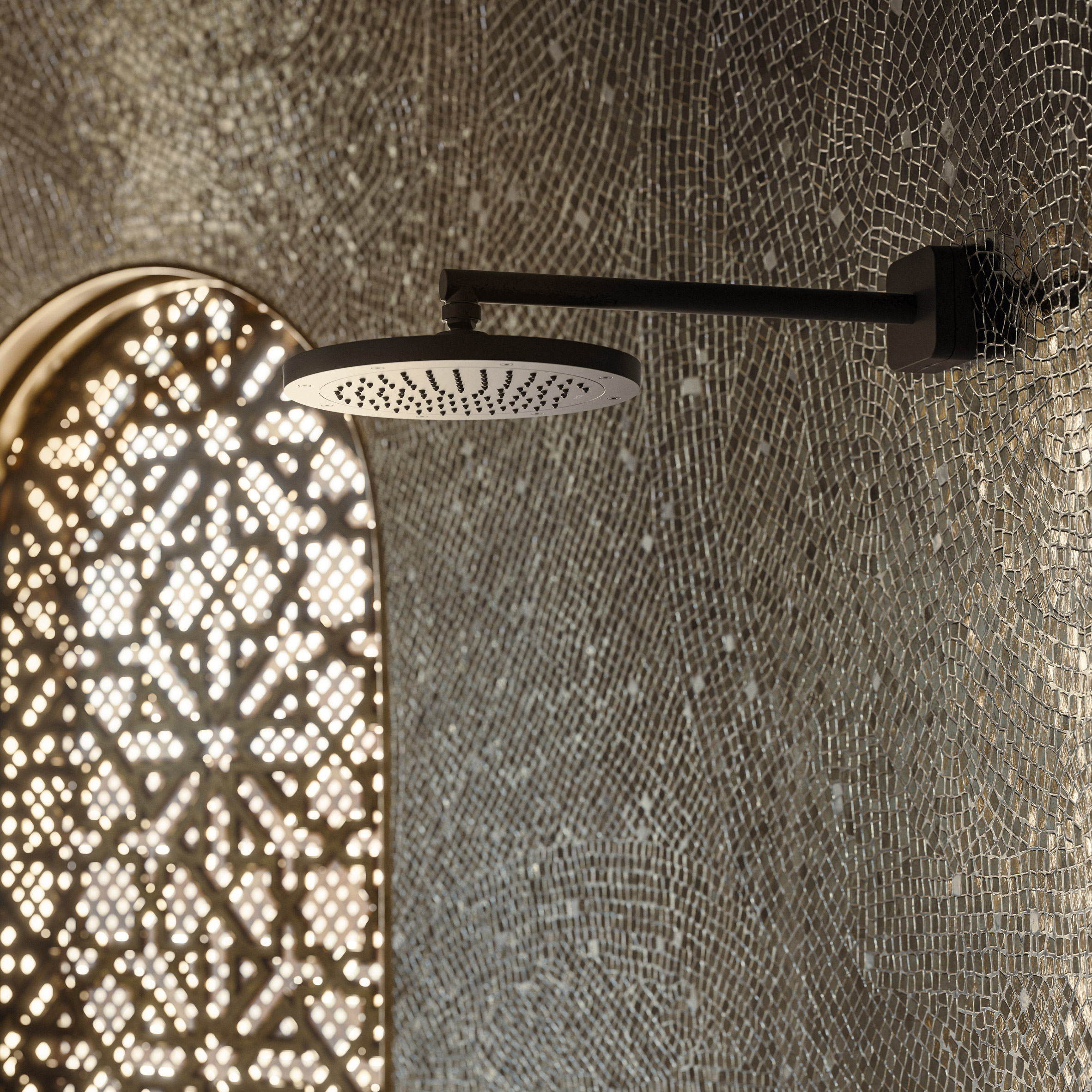 Matt black Axor shower fitting in Hadi Teherani Distinctive concept bathroom