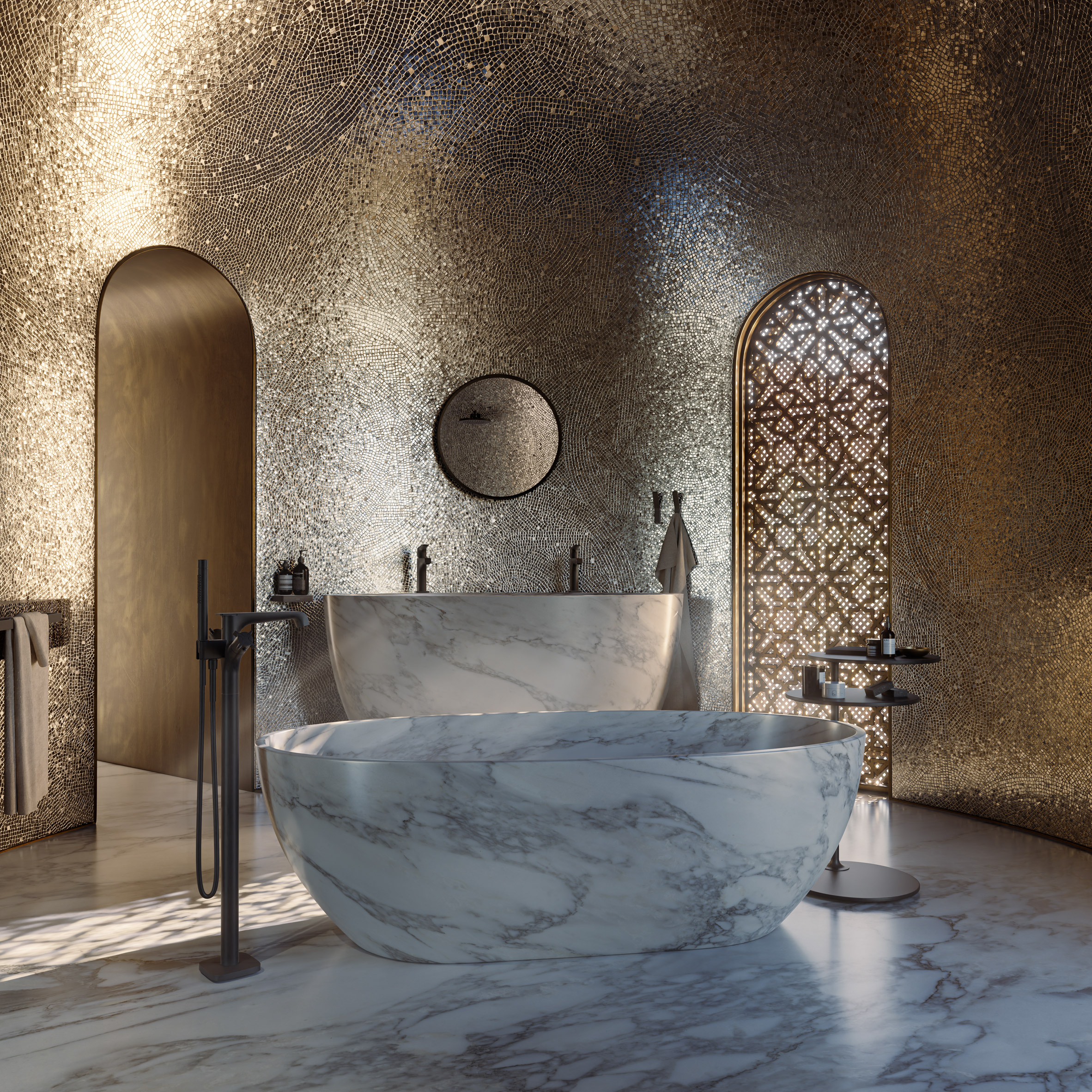 Marble Hadi Teherani cupola bathroom concept for Axor