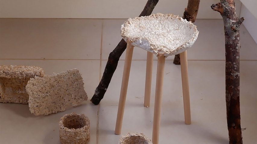 Stool with textured seat by Product Design BA (Hons) student at University of East London