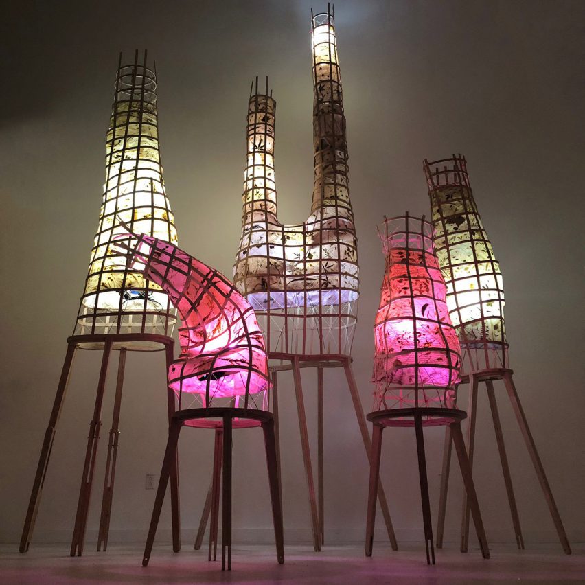 Bioplastic illuminated sculptures