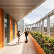 West Hub was designed by Jestico + Whiles and is an education facility that forms part of the University of Cambridge