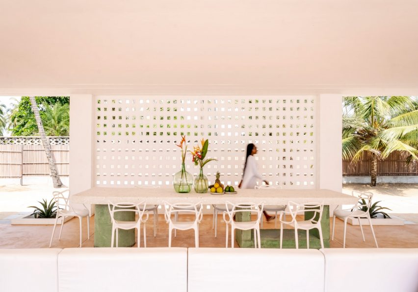 Image of a sheltered dining area at Coral Pavilion