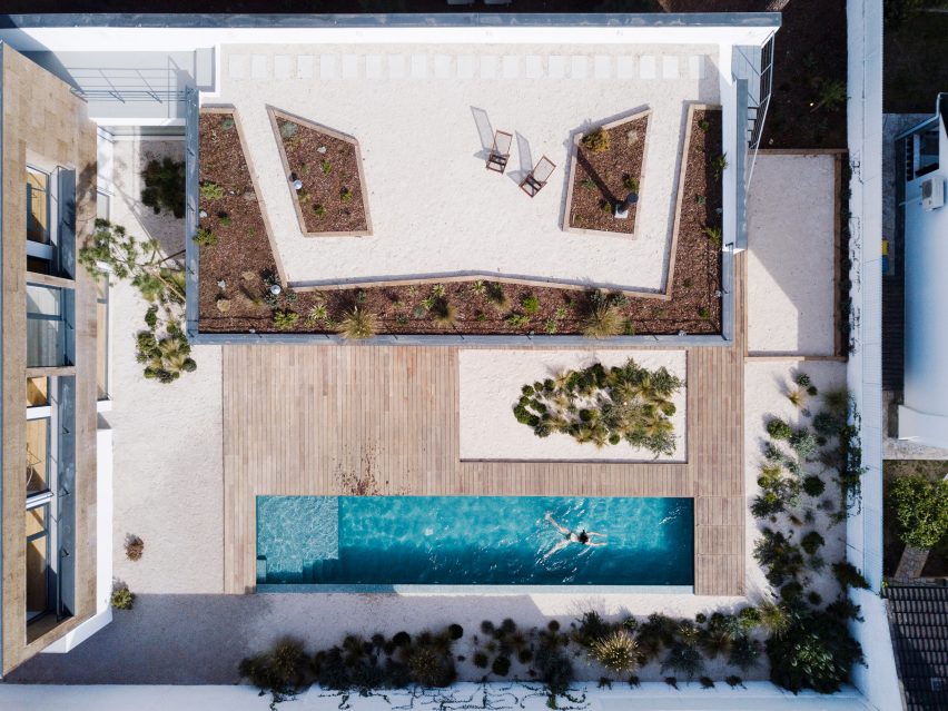 Aerial view of Portuguese home by Inês Brandão Arquitectura