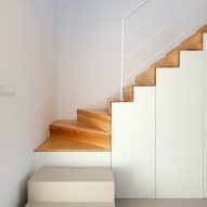 White and wood staircase