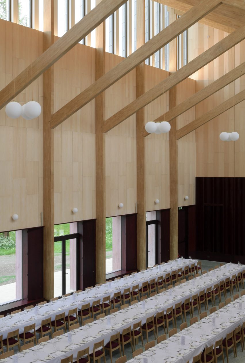 Wood-panelled dining hall