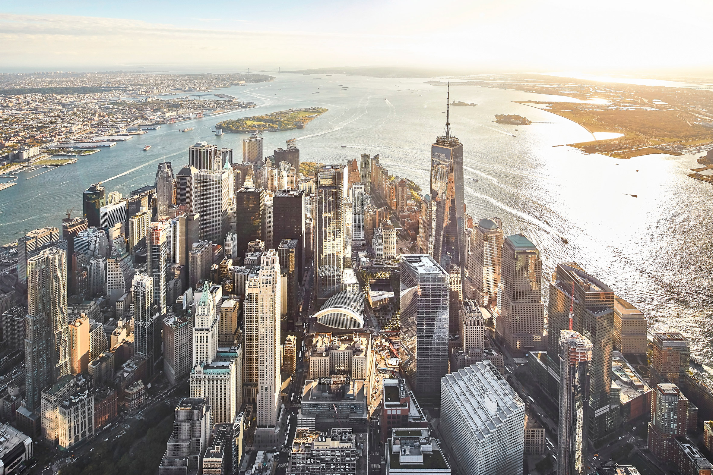 Aerial photo of Ground Zero in New York
