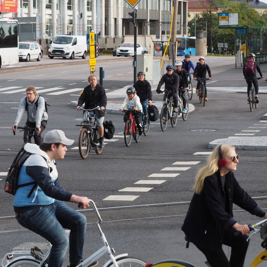 Ciclistas en Helsinki