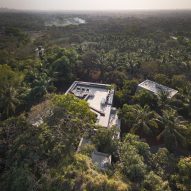Aerial view of House of Concrete Experiments by Samira Rathod Design Atelier