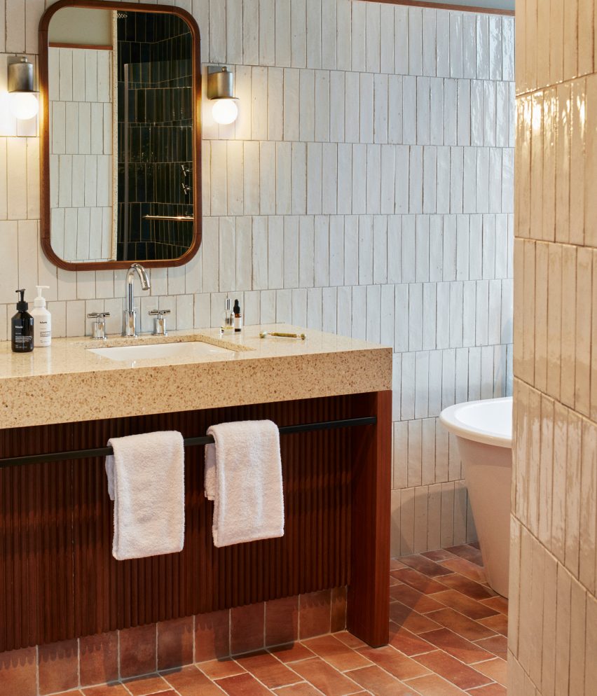 A bathroom inside The Hoxton, Poblenou