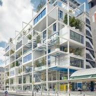 Gridded facade defines car-free IKEA store in Vienna by Querkraft Architekten