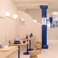 Greek restaurant interior by Masquespacio takes cues from ancient ruins