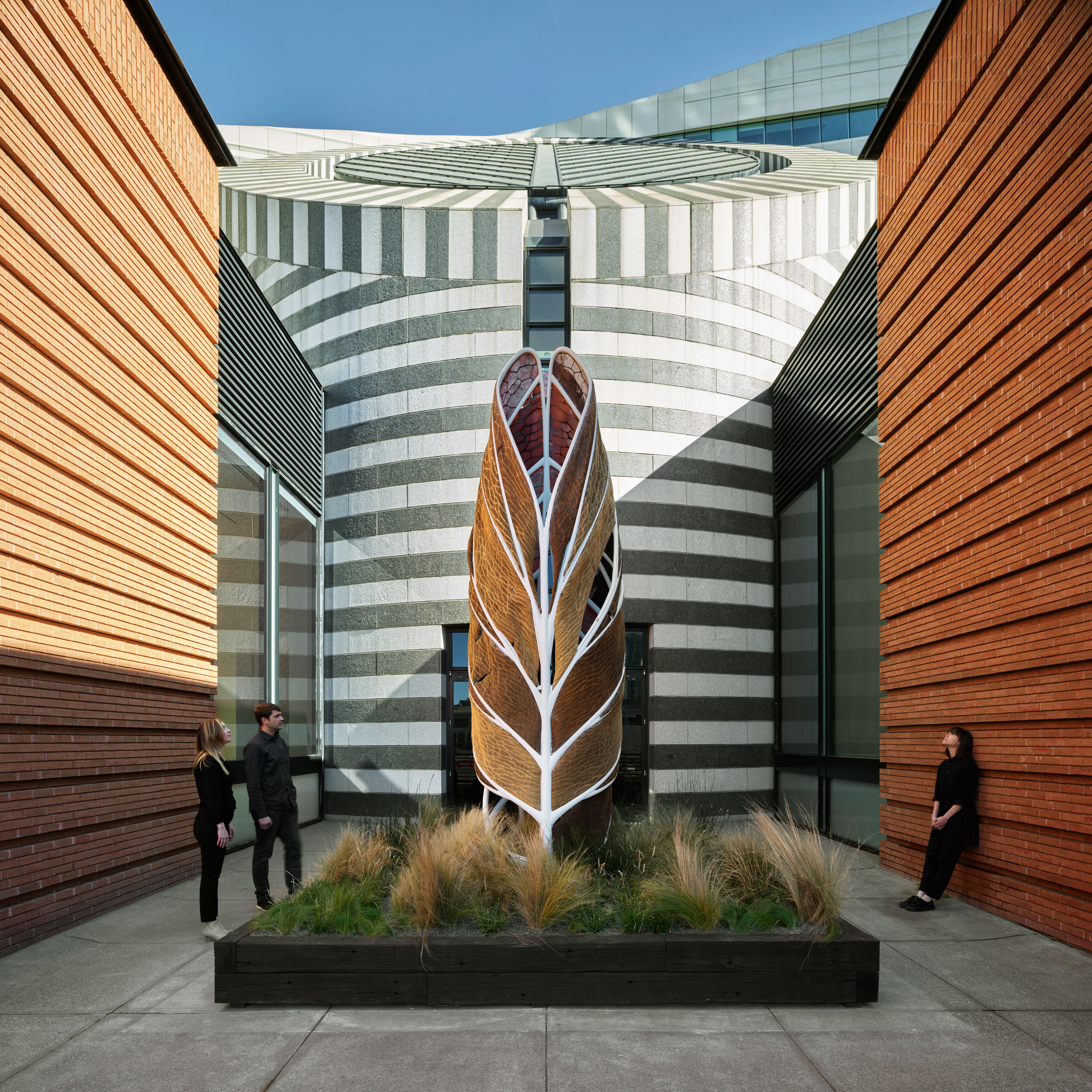 Exterior of SFMOMA with work by Neri Oxman
