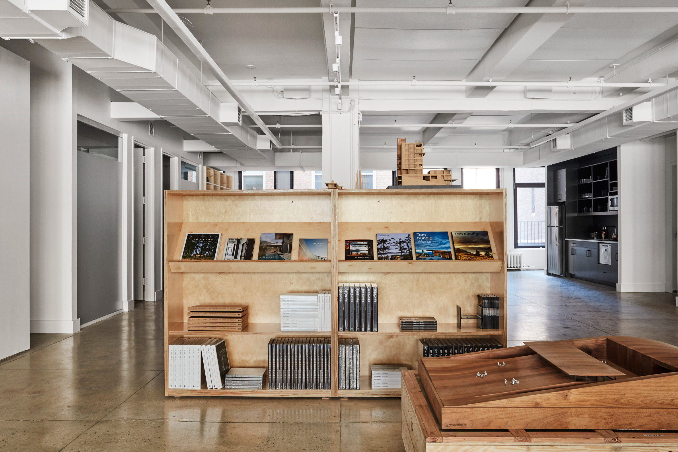 Olson Kundig designs own office interior with cityscape timber table