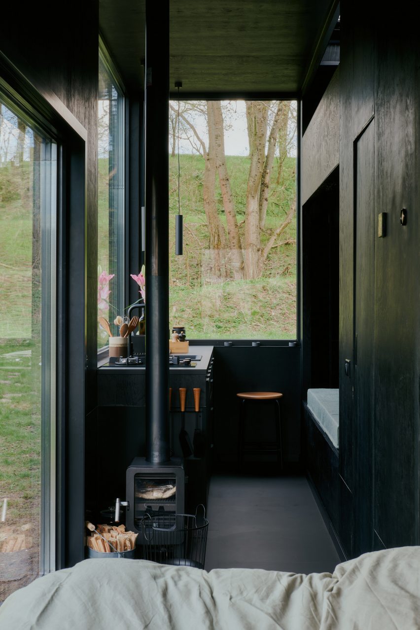 Interior of Raus cabin by Sigurd Larsen 