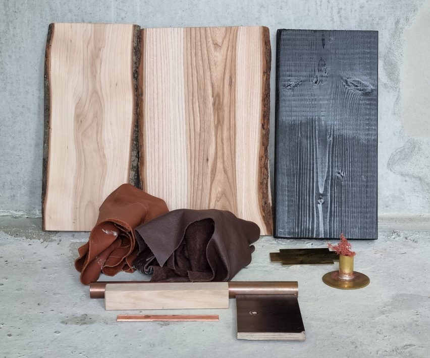 Materials used for furniture designs by Louise Hederström