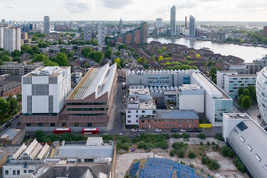 Aerial view of RCA's Battersea campus
