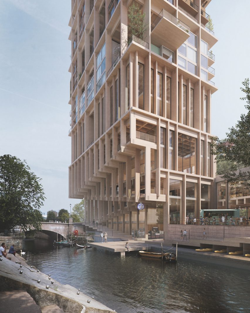 Conceptual wooden high-rise