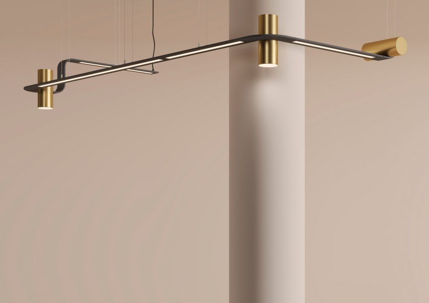 Nastro System lighting by Studiopepe for Tooy in black and gold
