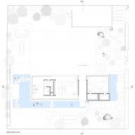 Floor plan of private spa by Pitsou Kedem Architects