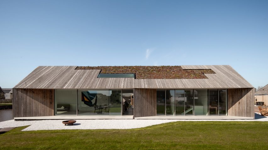 Villa K2 is a rectilinear home with an angular roofline