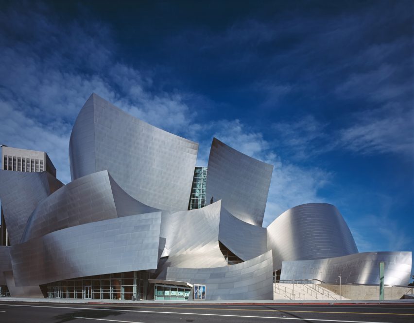 The steel exterior of the Walt Disney Concert Hall