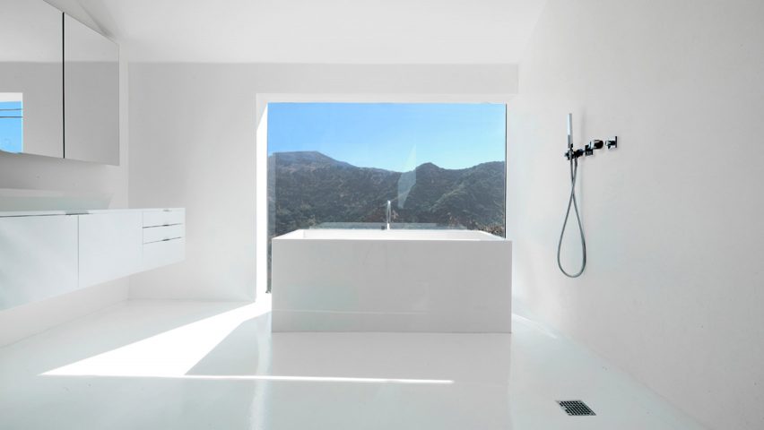 Interior image of a white wet room