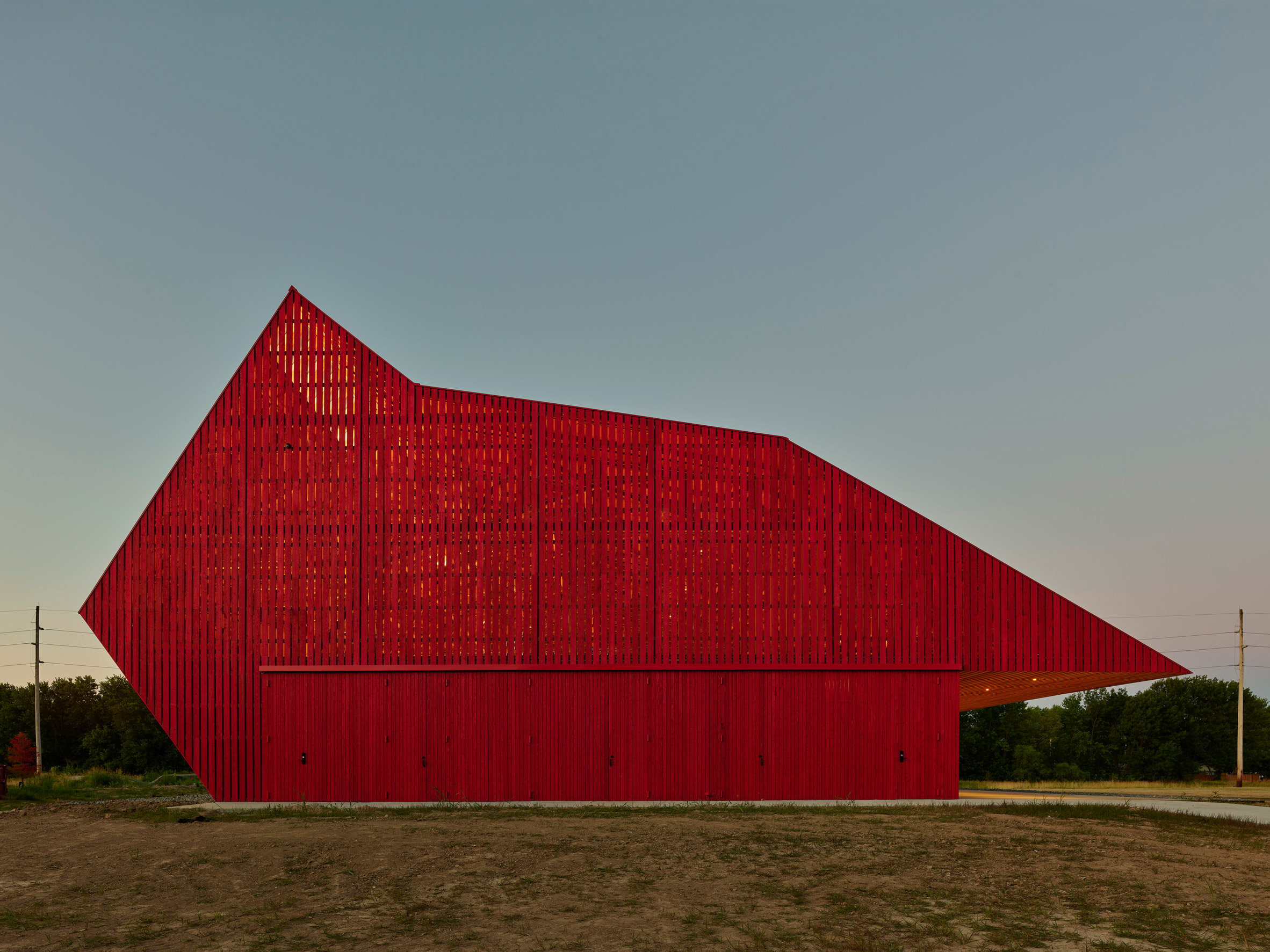 Red barn structure at Thaden