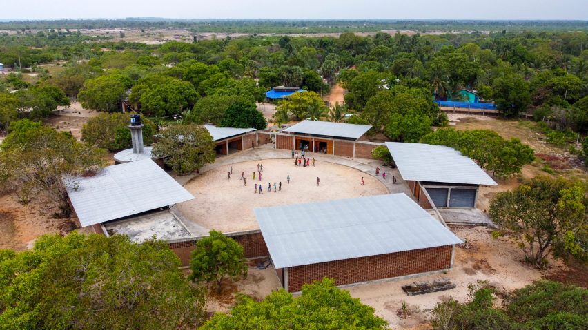 Aerial view of school in Sri Lanka by Feat.Collective