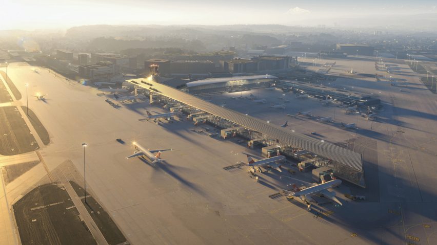 Design for Dock A, a new terminal in Zurich Airport