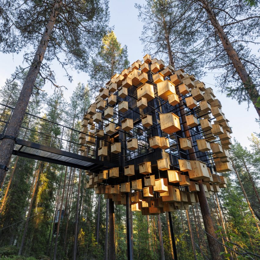Habitación de hotel Biosphere en el hotel Treehouse en la Laponia sueca