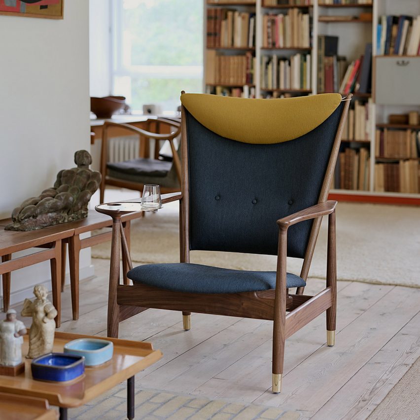 Whisky Chair by Finn Juhl via House of Finn Juhl in a lounge space