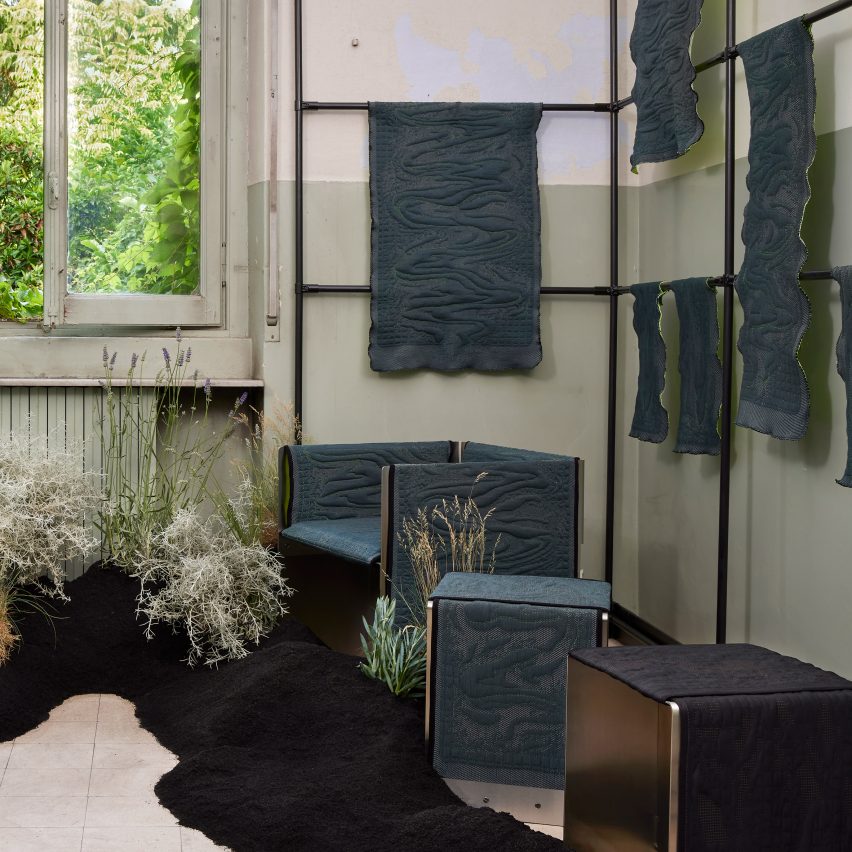 Prowl Studio's dark blue textile at Milan design week