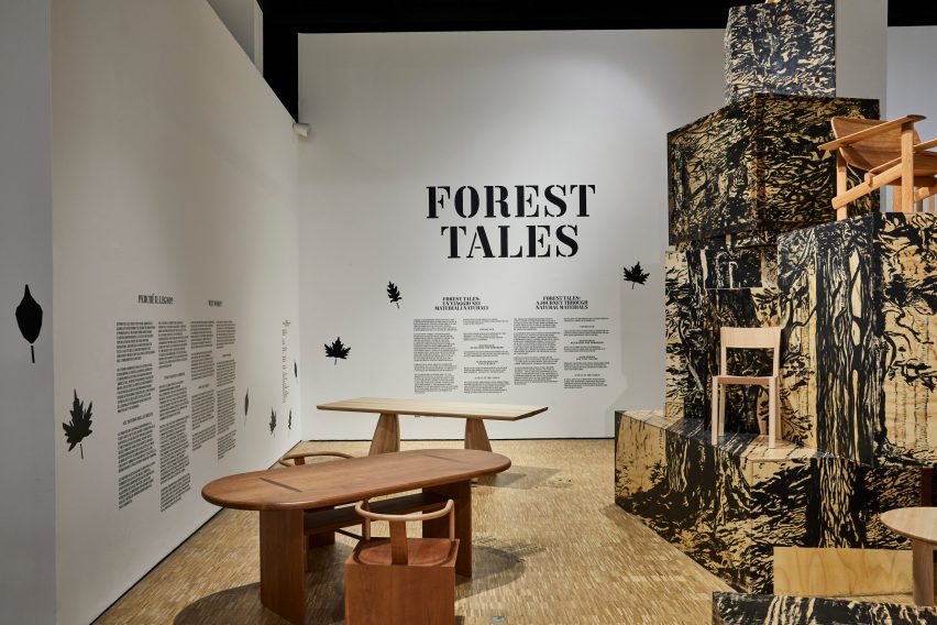Wooden crate installation at Milan design week