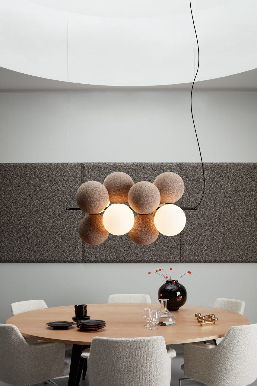Holly lamp featuring round orb-like shapes by Runa Klock and Hallgeir Homstvedt for Abstracta
