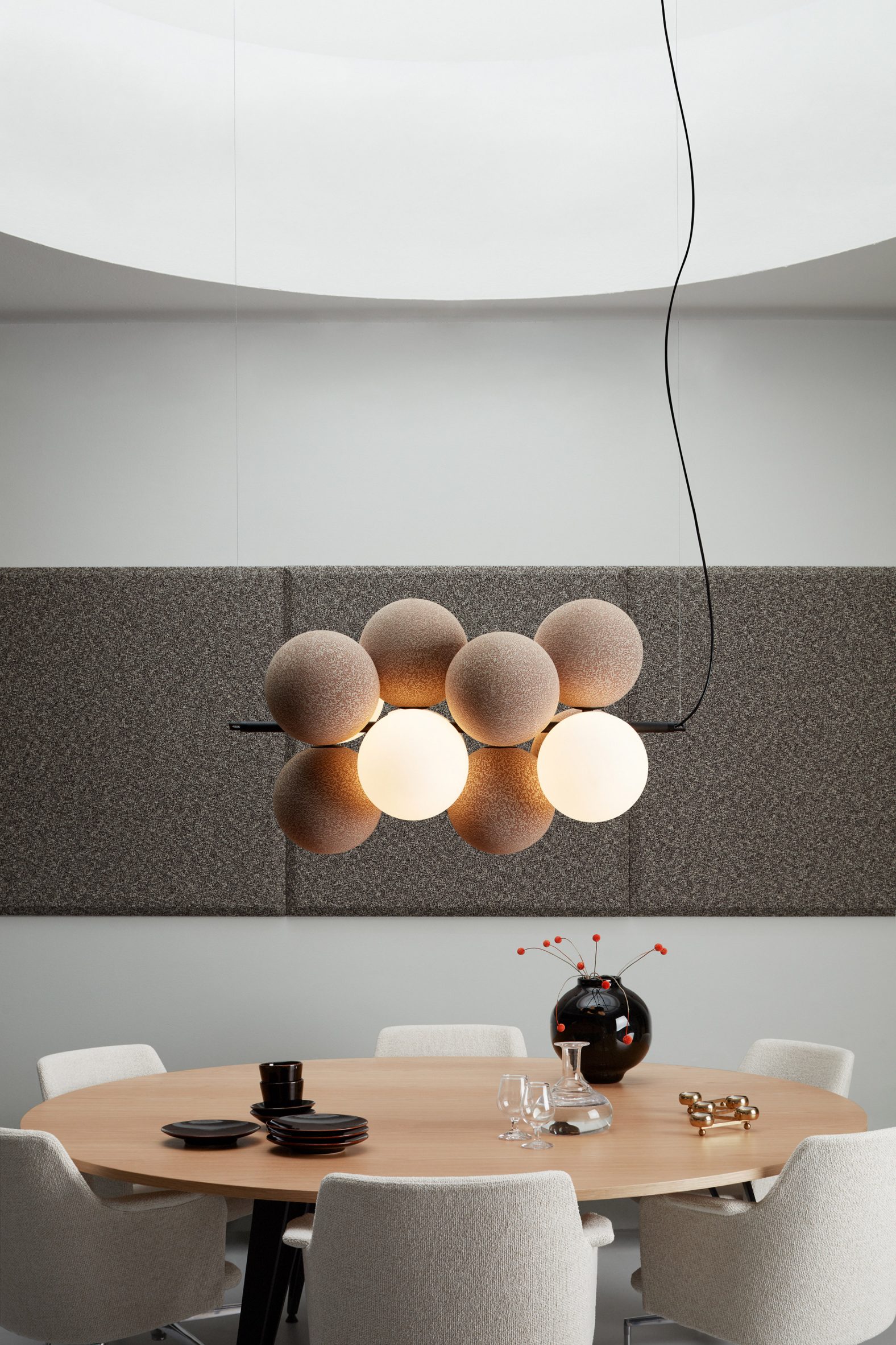 Holly lamp featuring round orb-like shapes by Runa Klock and Hallgeir Homstvedt for Abstracta