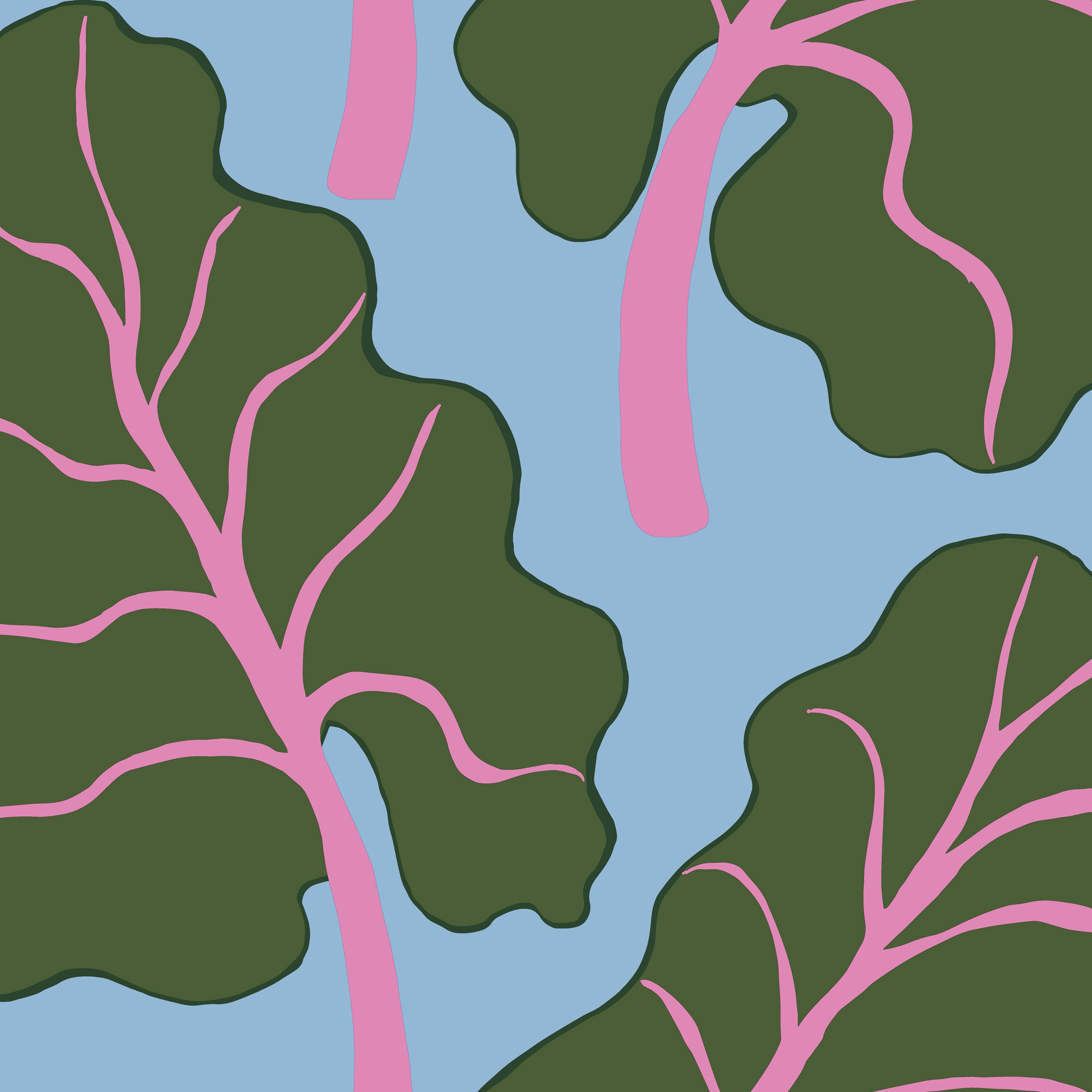 A playful rhubarb leaf design