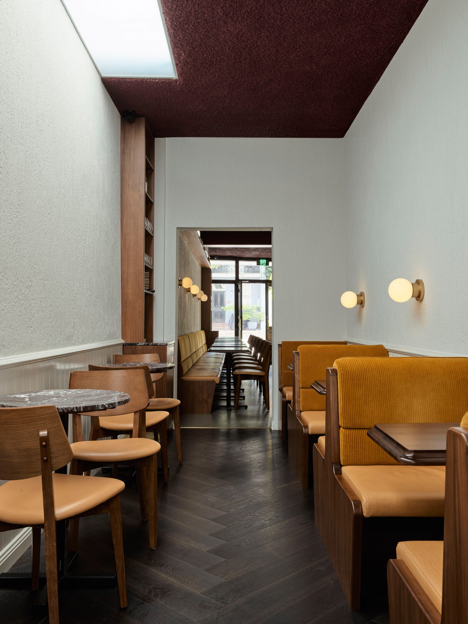 Rear dining room with seating in Jane bar in Surry Hills, Sydney