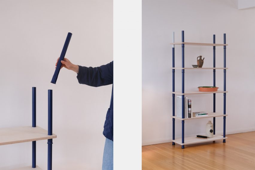 Image of a stackable shelving by a furniture and product design student from Kingston School of Art