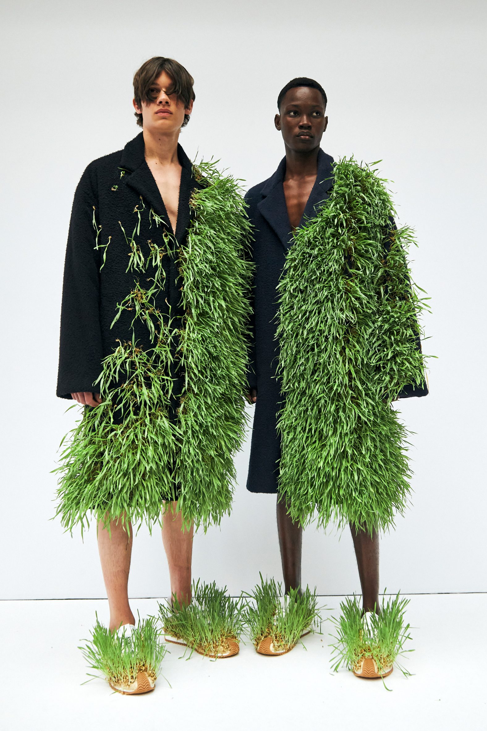 Loewe sprouts grasses and plants from sodden clothes at Paris
