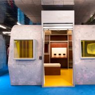 Caravan-shaped artist's studio in Marni's flagship store in Milan by Brinkworth and The Wilson Brothers
