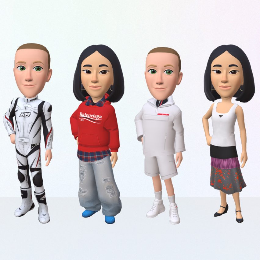 Balenciaga and Prada outfits can be purchased in Meta's Avatars Store