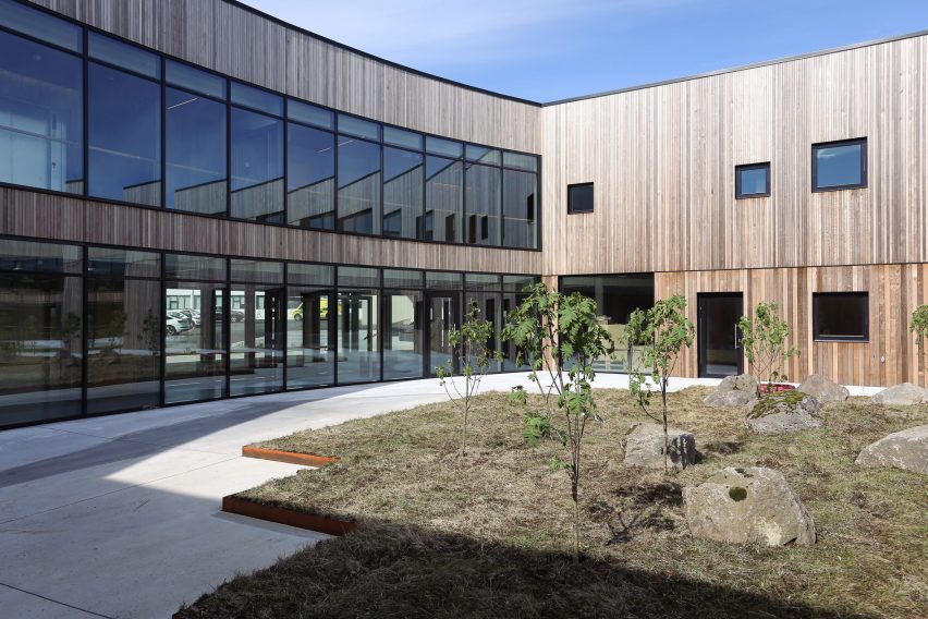 Wooden cladding of care home in Iceland