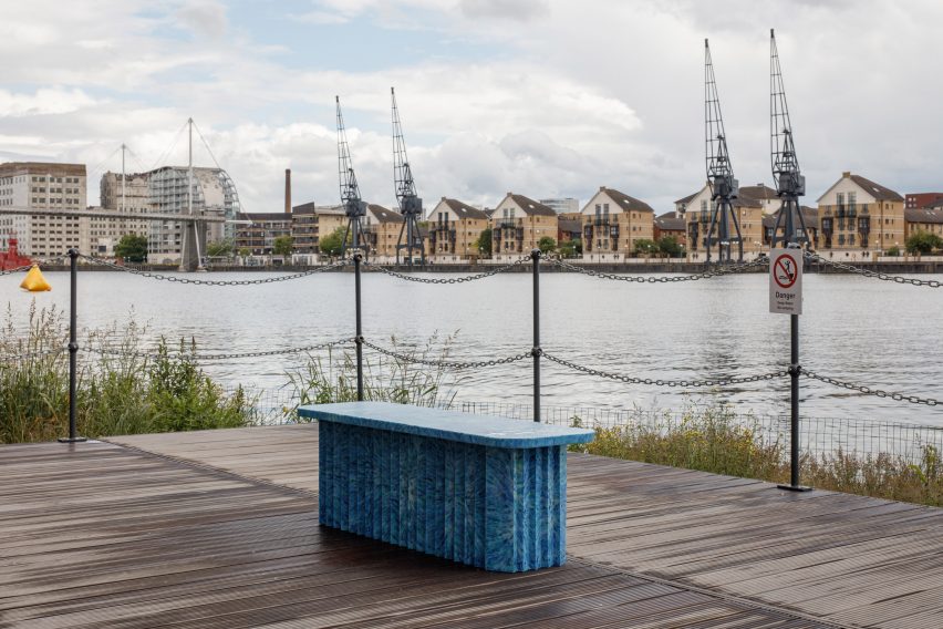 Recycled-plastic bench in London
