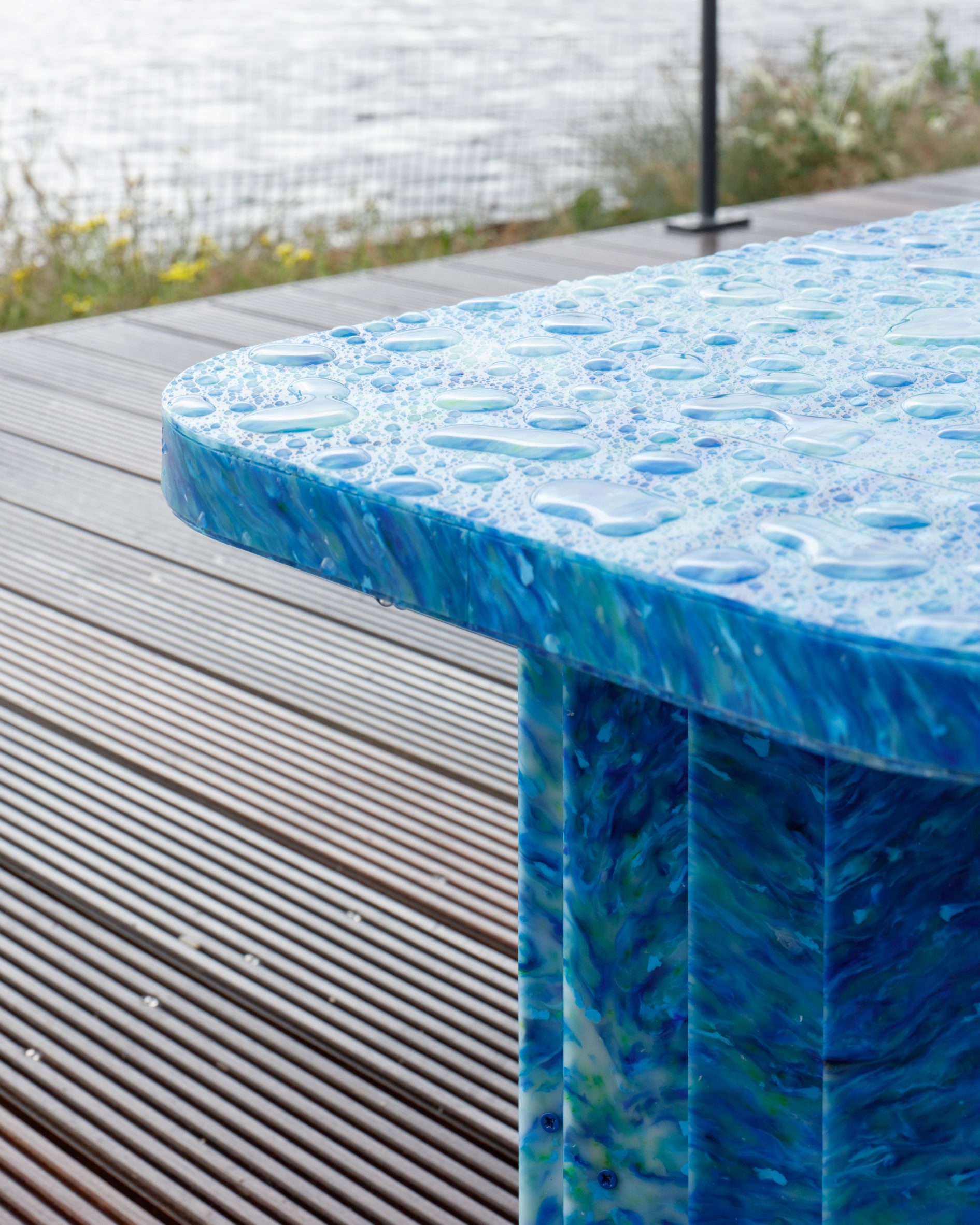 Recycled-plastic bench