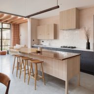 Interior of Pink House by Oliver Leech Architects